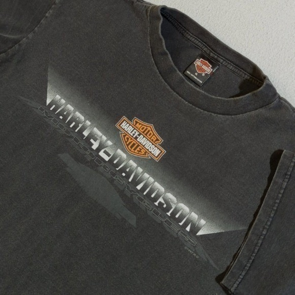 Harley-Davidson Black Short Sleeve Tee with Orange Logo